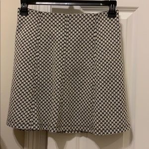 Black and white chevron fit and flare skirt